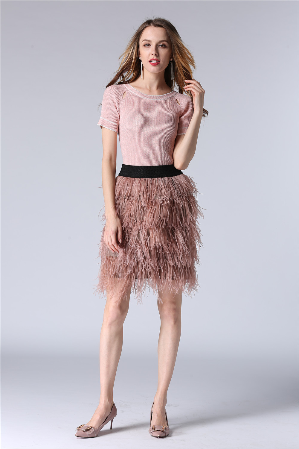 2021 2018 Spring Autumn Fluffy Skirts For Women Fashion Elastic Waist