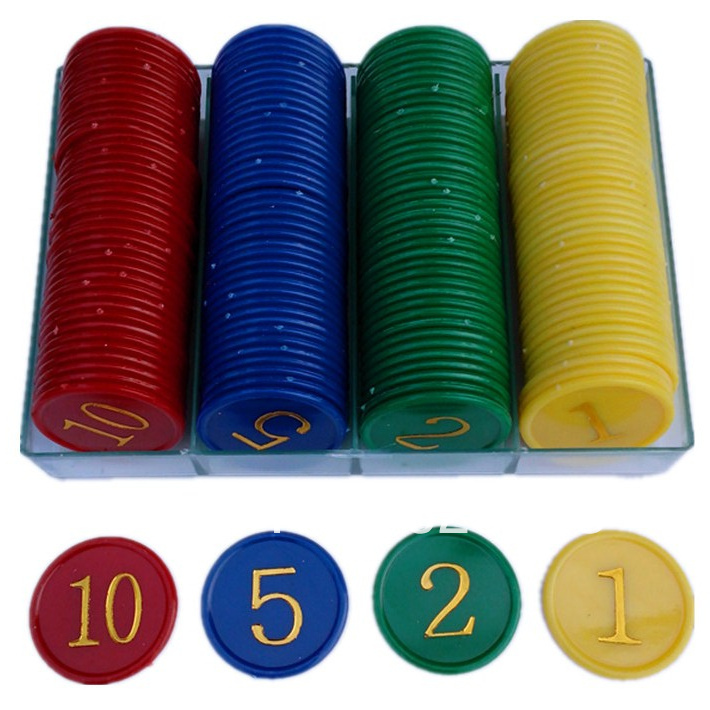 Plastic 160Pcs Chips Set Retail Wholesale Mahjong Game Tokens Plastic