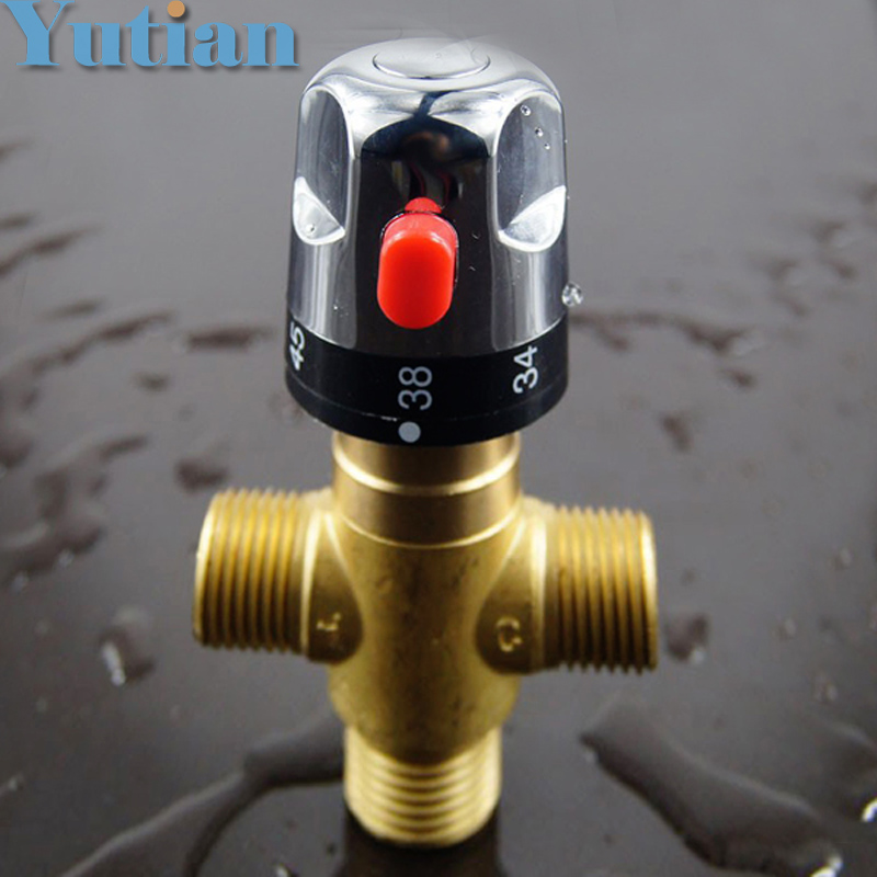 Newest Retail - Brass Thermostatic Mixing Valve, Pipe Thermostat Valve, Control the Mixing Water Temperature,YT-5140