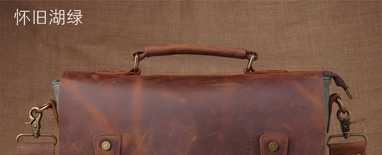 Men's Retro Vintage Shoulder Messenger Distressed Genuine Crazy