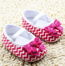 baby shoes, Stripes red bow baby girl shoes, classic and comfortable non-slip shoes baby steps sapato bebe Us size 1 2 3