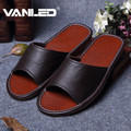 Classic Lovers Leather Slippers for Men Non slip for floor Home Shoes Interior Leather Anti skid