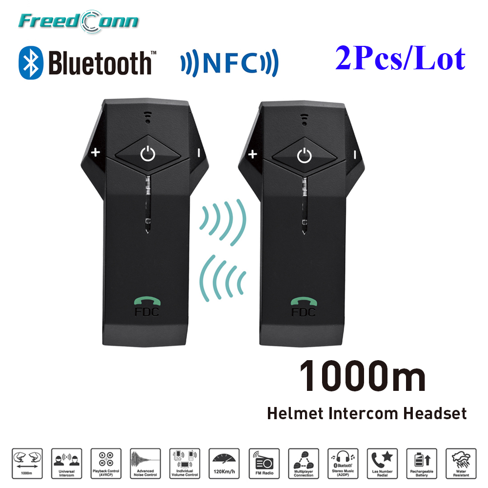 2*COLO-RC NFC Motorrad Helm Bluetooth Intercom+Fernbedienung+Hard Line Kopfhörer 