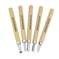 NEWACALOX 5pcs Woodcut Knife Scorper Hand Cutter Wood Carving Tool Woodworking Chisel Graver Burin for Arts