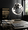 Modern Simple AC85 265V LED Grand Semi Glode Lunar Aluminum Acrylic Pendant Lights For Foyer Parlor