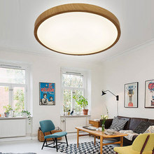 Natural color imitation wood grain led ceiling lamps single layer 30CM Alternatively AC90 265V