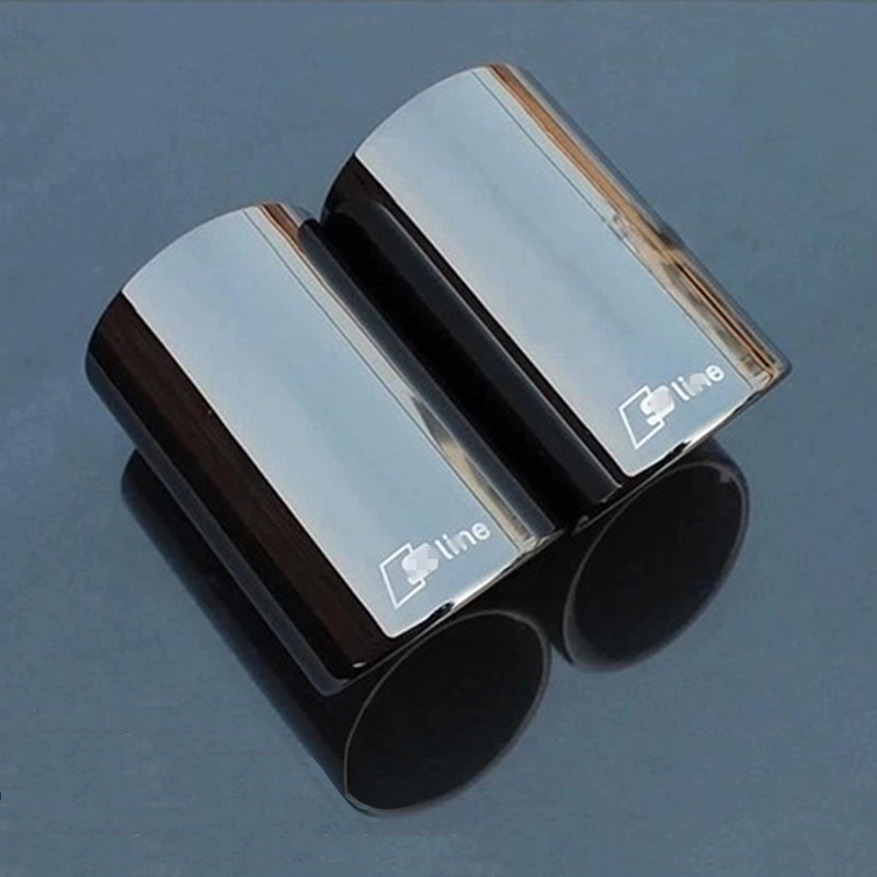 Image of 3 colors 2 pieces For Audi Q5 A1 A3 A5 A4 B8 High quality Stainless steel Car exhaust pipe cover muffler tip auto accessories