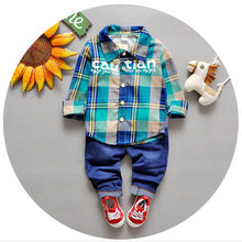 2016 Newborn Baby Boy Clothing Set Infant Fashion Clothes Formal Baby Suits Plaid Tracksuit Brand Baby Boy Clothes Spring Coats