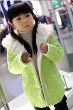 2 10T baby clothing girls colorful thick warm winter jackets kids fleece hooded coat children cotton