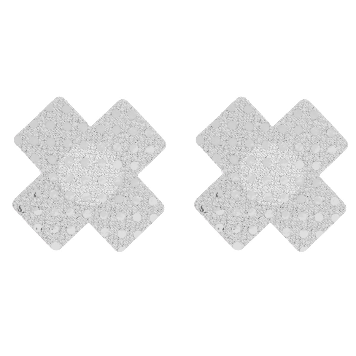 20 Disposable Sequin X Cross Adhesive Satin Nipple Cover Pasties Stickers Bra 