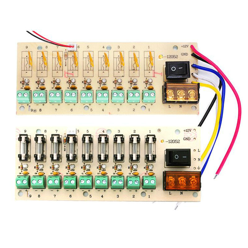 Description Picture 6 of item12V 24V DC power distribution 9-way PCB board terminal block for switching power supply electricity current wiring LED switch