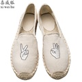 2017 Handmade Women s Canvas Espadrilles Flats Jute Hemp Shoes Embroidered Women Loafers Plimsolls Canvas Alpargatas