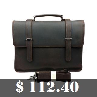 Vintage Genuine Leather Cowhide Crazy Horse Men Business Handbag