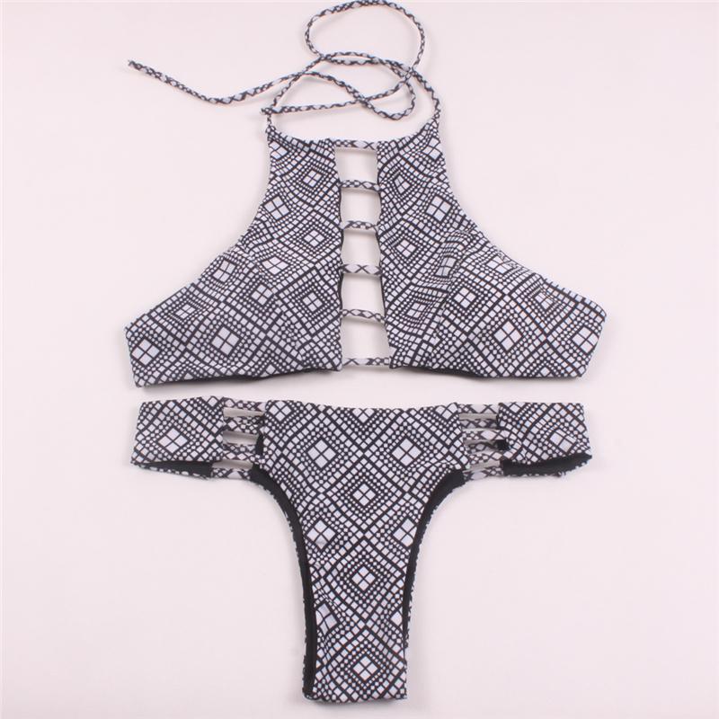 Image of Suittop Reversible Lady Bandage Bikini Halter Swimsuit Bandeau Bikini Brazilian Maillot De Bain