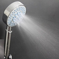 shower head high pressure 5 level water adjustment high quality spray water bathroom accessories plastic chrome