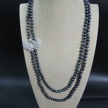 Luxury Double Swans Pearl Necklace Double Strands Natural Pearl Long Necklace Elegant&Party Formal Pearl Jewelry Accessory Gifts