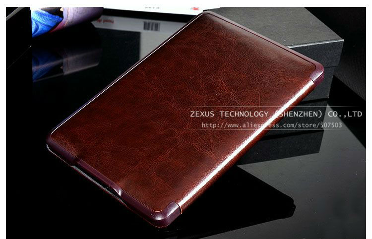 2015 Luxury Crazy Horse Leather New Kindle Paperwhite Case Magnet Smart Cover For Amazon New KP