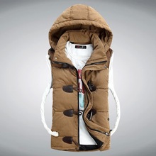 2014 Men Winter Down Vest Brand New Fashion Men’s Sleeveless Jacket Casual Coat Cotton Brand Winter Outdoors Waistcoat