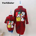 Spring Summer Family Matching Clothing Mother Daughter Clothes Mother Son Outfits Mom Baby Kid Red Plaid