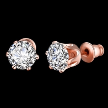 2016 NEW Geometric Design Stud Earring Tou Bvlg Romantic Style Gold Plated & Zirconia Jewelry Accessories For Women Girls MK228