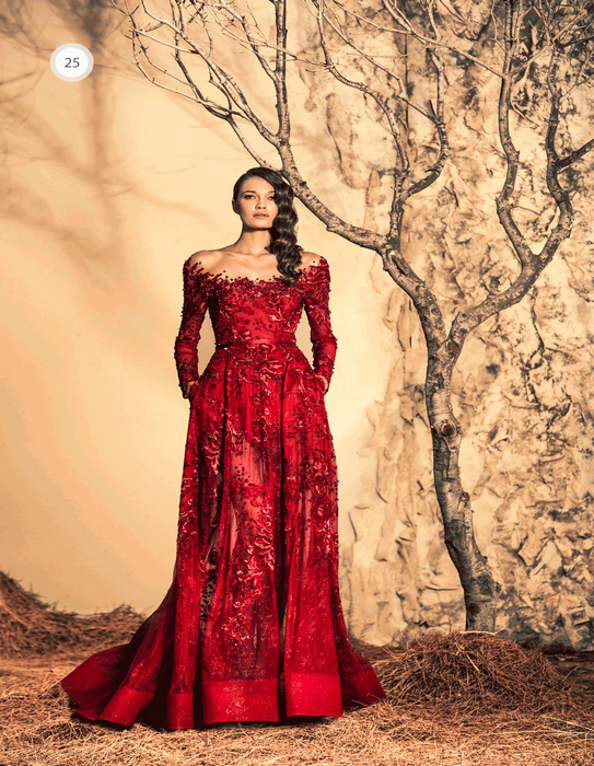 Robe de soiree haute couture rouge