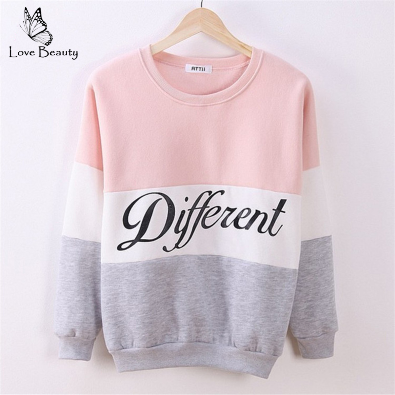 Image of 2015 Autumn and winter women fleeve hoodies printed letters Different women's casual sweatshirt hoody sudaderas EPHO80027