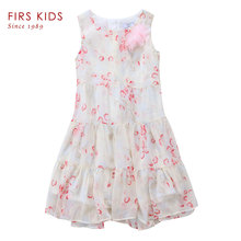 FIRS KIDS Summer Dress 2016 Dresses For Girls of 4-12 years Sleeveless Printed Big Size Princess Dress Teenagers Kids Clothes