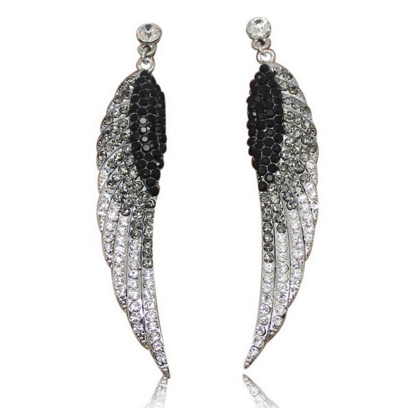 Image of Hot Sale !2016 New Arrived Fashion Rhinestone angel earrings European style Popular moon shape artistic women Stud earrings !