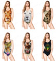 Animal Digital Print Sexy 2016 Womens European Tiger Swimsuit One Piece SEXY Leopard swimswear Lions Bodysuit