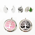 tree shape perfume lockets 316L magnetic essential oils diffuser locket aromatherapy pendant jewelry with 6pcs pads