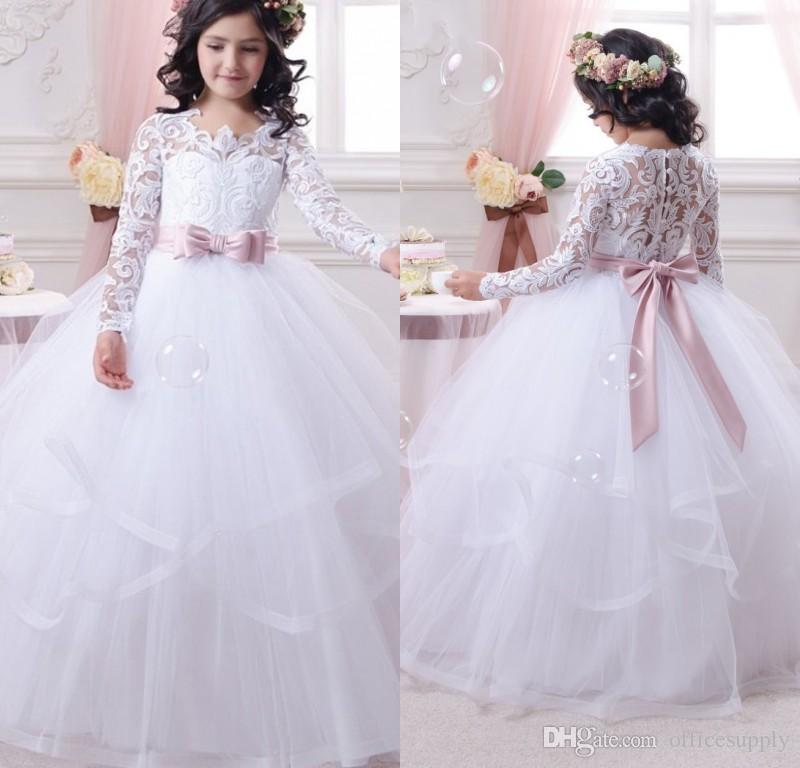 item short sleeves long white lace flower girl dresses first communion girlsmeninas vestidos dama item short sleeves long white lace flower girl dresses first communion girlsmeninas vestidos dama
