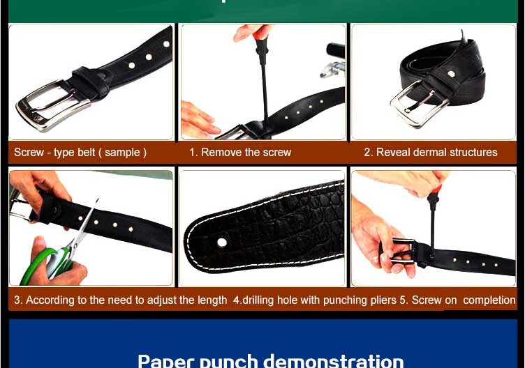 LAOA Free Shipping Hand Tools Germany removing leather hole belt punch puncher plier craft belt from 2.5 to 4.5MM