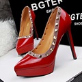 Women Platform Pumps Rivet Shoes Retro High heel Ladies Rivets Fashion Sexy Club High Heeled Stiletto