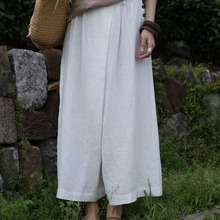 XianRan Women Pants Sweatpants Loose Casual Long Button Linen Pants Plus Size Trousers Free Shipping