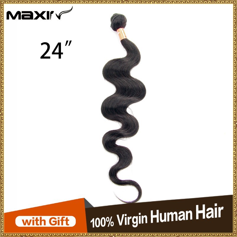 24 Inch Brazilian Malaysian Peruvian Indian Mongolian Body Wave Human Virgin Hair Extension Freeshipping