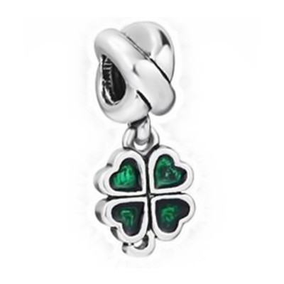 Image of NEW Free Shipping Jewelry Silver plated green Bead Charm Flower Silver Bead with Crystal Fit Pandora Bracelet