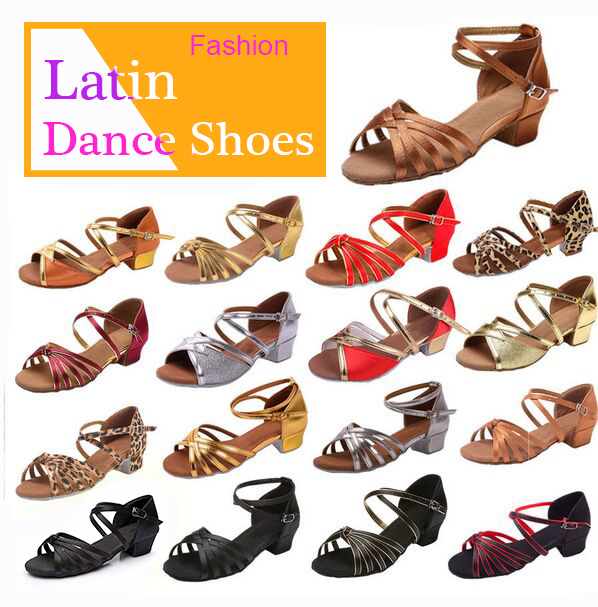 Image of Ballroom Salsa tango latin dance shoes low heels dancing for kids girls children women ladies free shipping in stock
