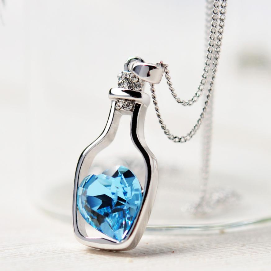 Image of Women Love Drift Bottles Crystal Trendy Necklace big necklace women necklaces 2016 colares e correntes feminino lowest price