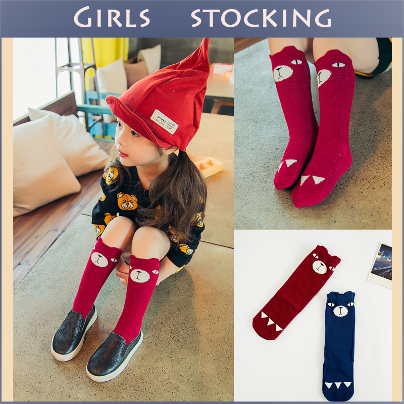Hot Sell Brand Designer Kawaii Animal Pattern Kids Stockings Children School Knee High Girls Boys Leg