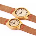 2016 Europe new popular men women lover watch Natural bamboo wooden watches quartz Watch leather strap