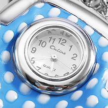 Women s and Girl s Leather Quartz Pocket Watches Analog Keychain Watch with Bag Pattern Multi