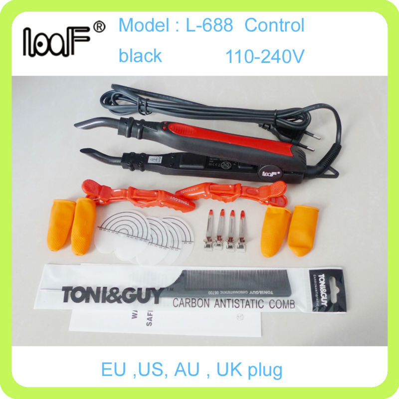 Image of 1 piece Hair Extension Fusion Iron Connector, LOOF L-688, Control Temperature,Black,hair connector tools