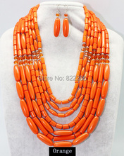 Acrylic Bead Necklace Wholesale New Fashion Classic Statements Chokers Jewelry For Women With Earring 6990