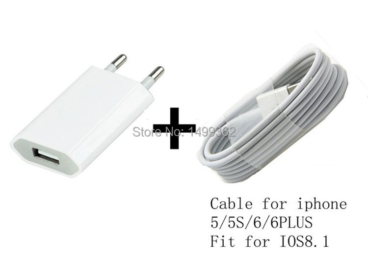 Image of For Iphone 6 plus 5/5s/5c Power Chargers Adapter & USB Charging Charger Cable (White) Free For Mobile phone accessories