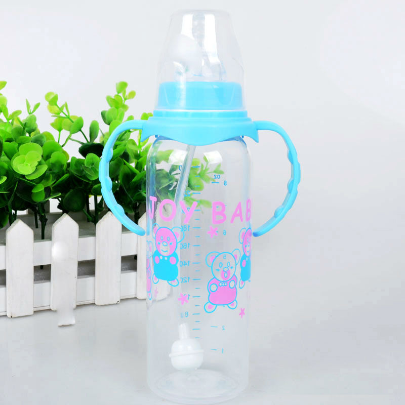 250Ml baby feeding bottle PP bottle with handle standard caliber Nursing bottle automatic nipple with breast milk bottle 2