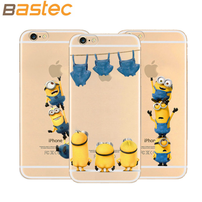 Image of 2015 4.7 inch Minions Phone Case for iPhone 6 6s with 19 Styles Despicable Me Yellow Minions Design Silicone Transparent Cover