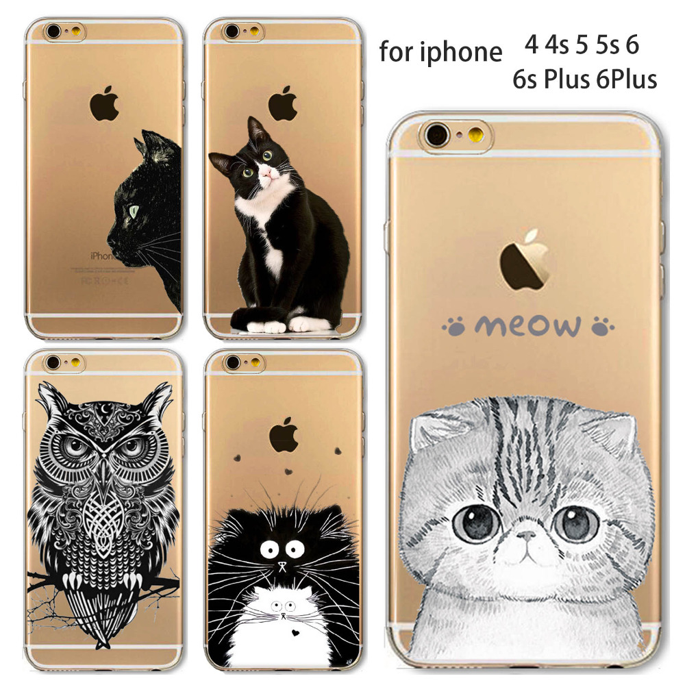 Phone Case For Apple iPhone 4 4S 5 5S 5C 6 6S 6Plus 6s Plus Soft TPU Silicon Transparent Thin Cover 