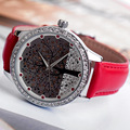 Luxury Full Crystals Women Dress Watches Novel London Hope Tree Quartz Timepiece Fashion Vogue Grils Leather