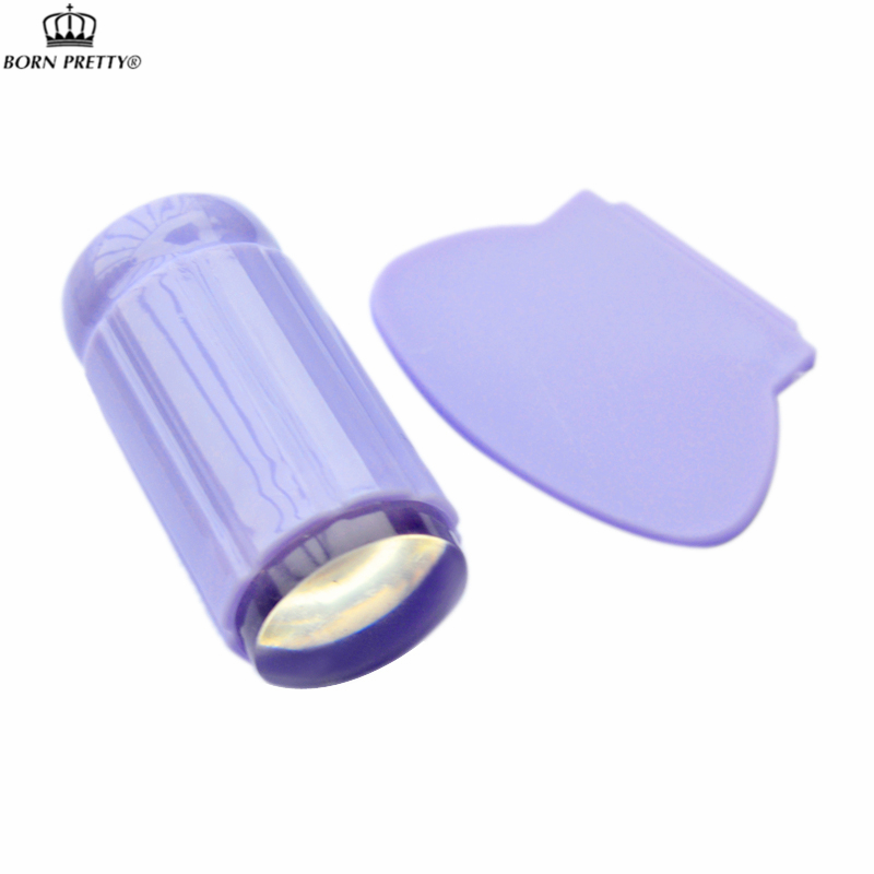 Image of 2pcs/set Clear Jelly Nail Art Stamper Clear Silicone Marshmallow Nail Stamper & Scraper Stamp Tools #24021