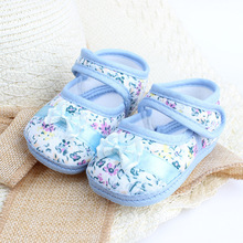 Retail Girls flowers baby toddler shoes 11cm 12cm 13cm spring autumn children footwear first walkers for